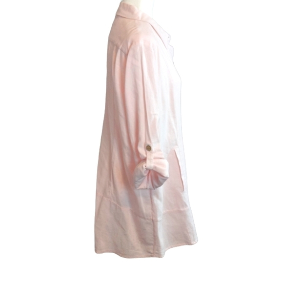 Simply Noelle lagenlook linen blend button tunic top soft pink size L / XL - Picture 6 of 14